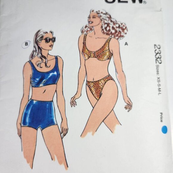 Kwik Sew Bathing Suit Patterns 2332 Two-Piece Boy Shorts or Hi Cut - Picture 3 of 8